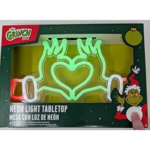 Dr Seuss The‎ Grinch Neon Light Tabletop Heart Hands LED Holiday Decor